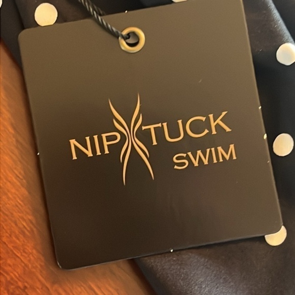 Brand New Nip Tuck Swim Polka Dot Black & White Slimming Tummy Control Swimsuit - Picture 10 of 15